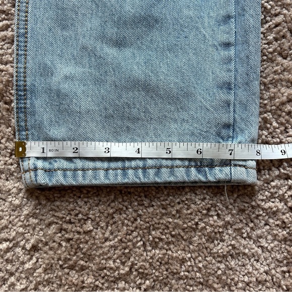 Princess Polly Holly Asymmetric Ripped Leg Jeans Light Wash Denim Size 2 - Picture 12 of 14